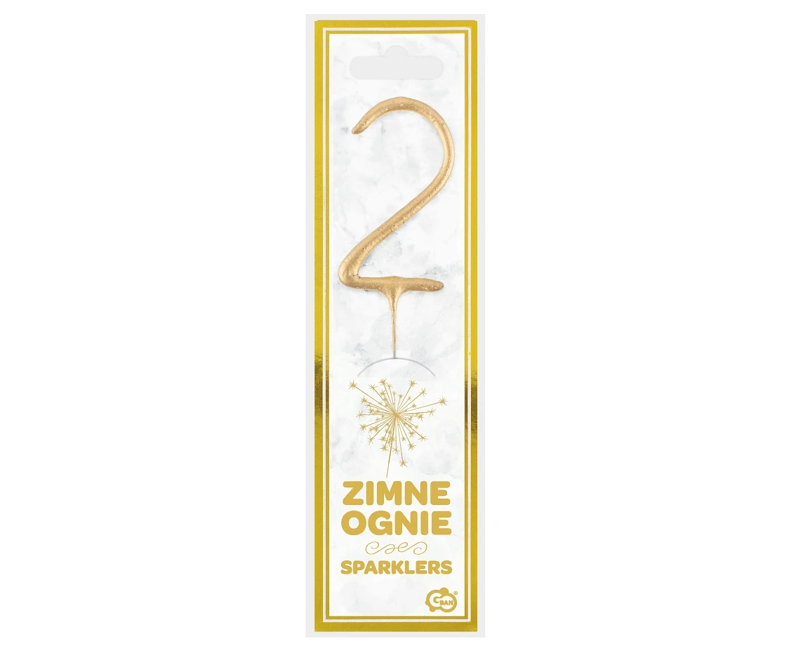 Zimne ognie Cyfra "2", złote